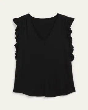 Alayah Ruffle Detail Top | Black