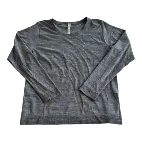 Athletic Top Long Sleeve Crewneck By Lululemon In Black & Grey, Size: 10