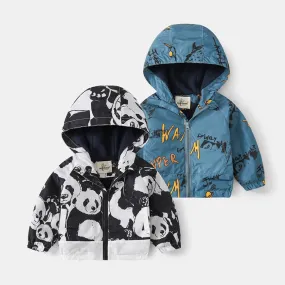 Autumn/Winter Boys' Fleece Hooded Zip-Up Children's Jacket Wholesale Boy Clothing