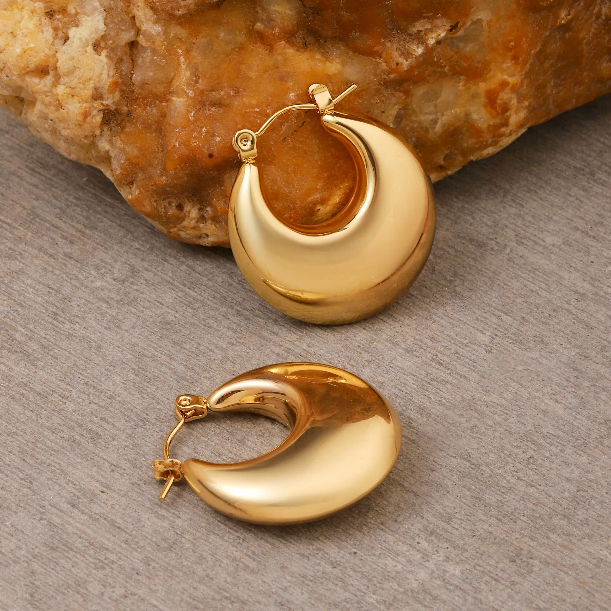 Baggy Gold Hoop Earring