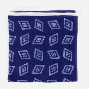 Bali Medallion Blue Pocket Square