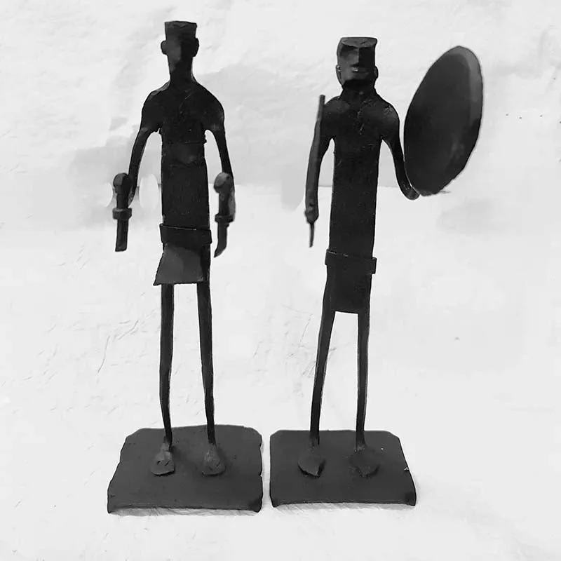 Bastar Handmade Wrought Iron Set of 2 Standing Musicians