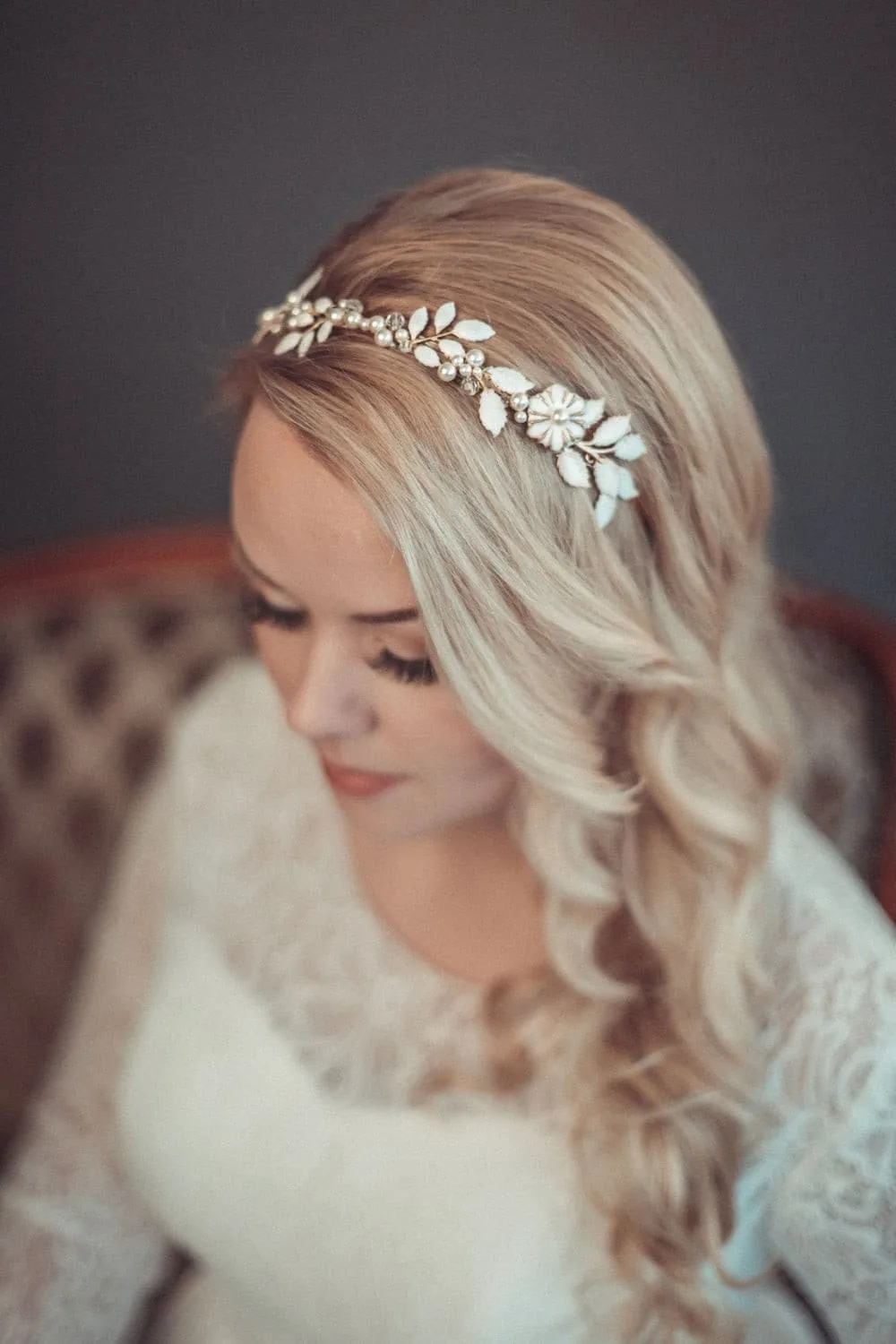 Bridal leaf headpiece