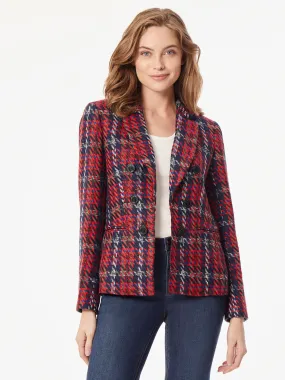 Classic Plaid Double Breasted Jacket