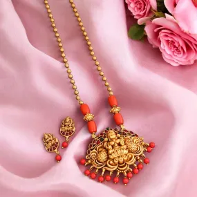 Coral Urmiga Temple Jewellery Set - New Arrival