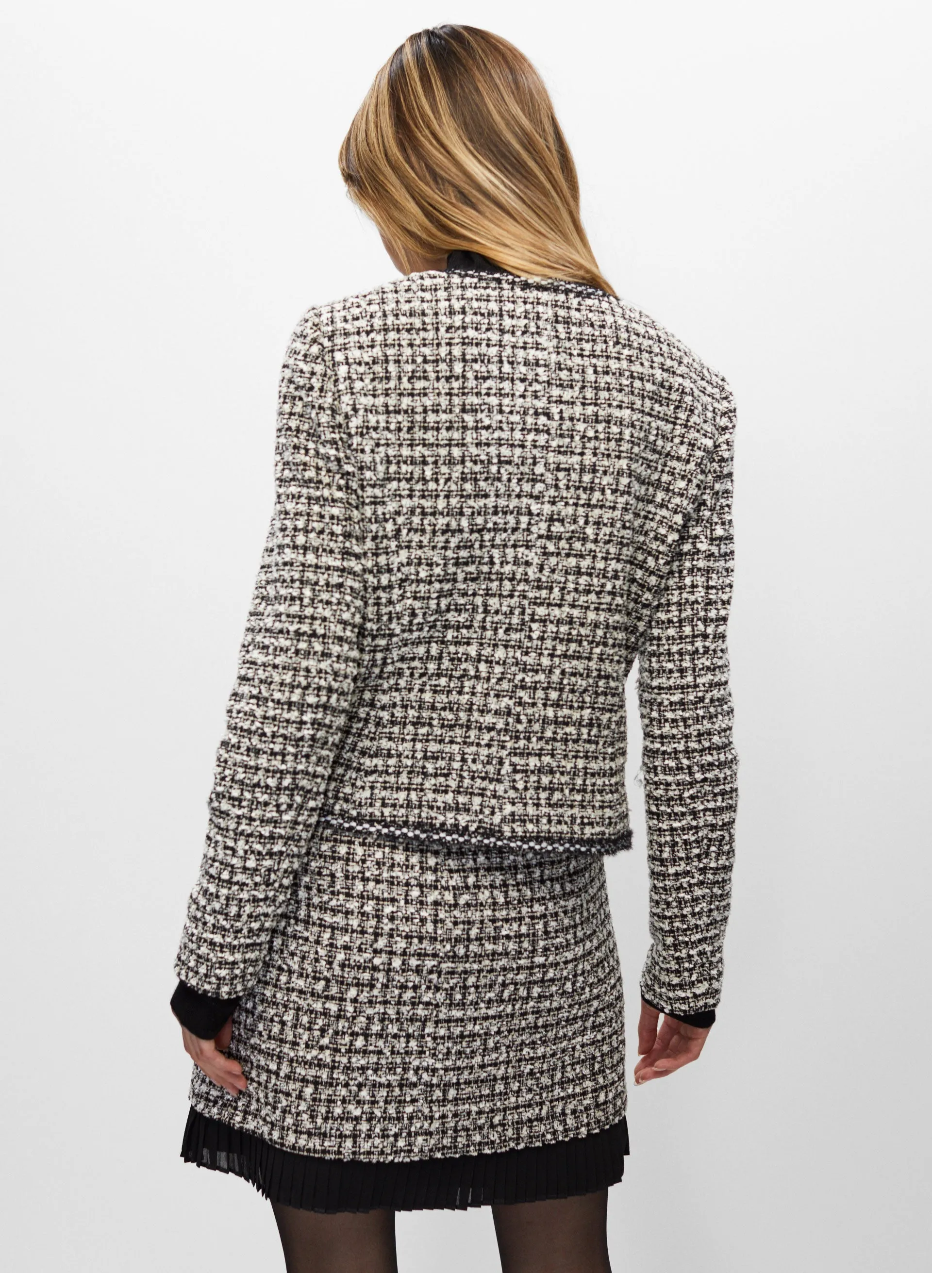 Houndstooth Motif Jacket