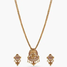 Madhav Antique Temple Pendant Set