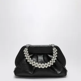 MEDIUM TIA CLUTCH BLACK WITH BEADED HANDLE