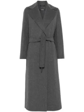 Poldo belted wool single coat medium gray