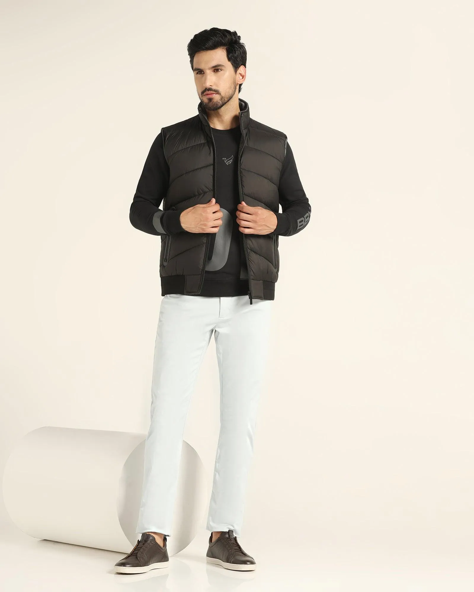 Reversible Black Solid Zipper Jacket - Cabe