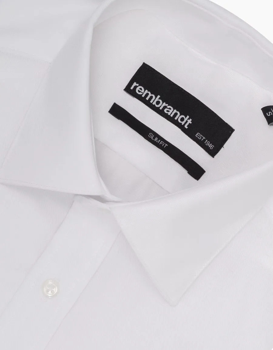 Santiago White Twill Business Shirt