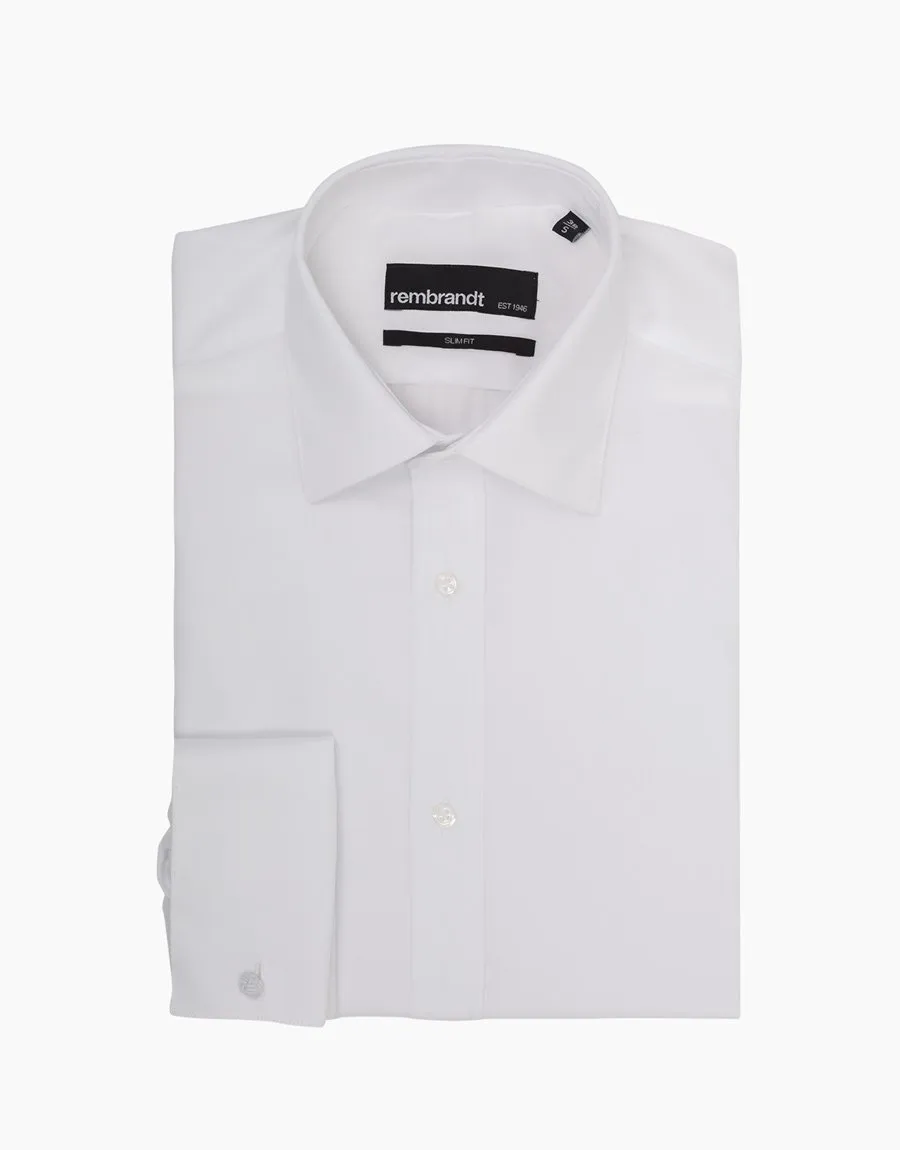 Santiago White Twill Business Shirt