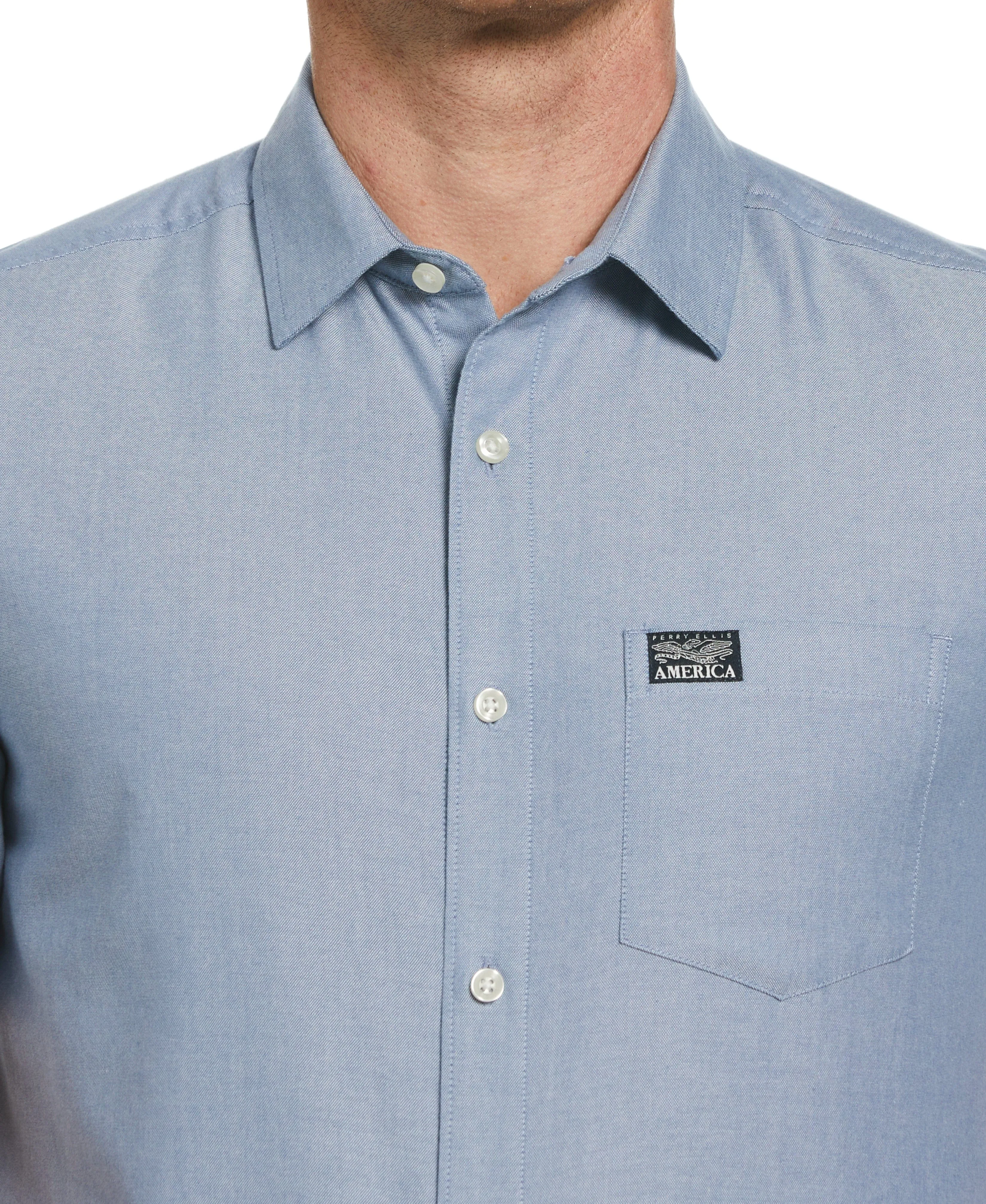 Short Sleeve Solid Oxford Shirt