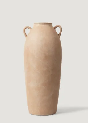 Tall Terra Cotta Vase with Handles - 20"