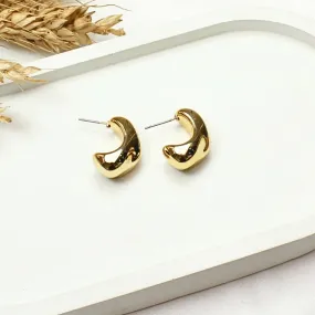 TFC Peanut Gold Plated Huggie Stud Earrings