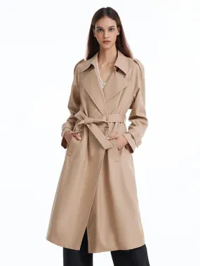 Worsted Woolen Double-Breasted Trench Coat