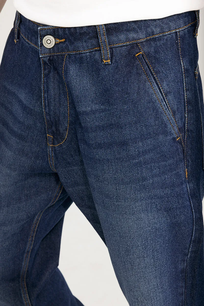 Zappy Mid Blue Basic Baggy Jeans